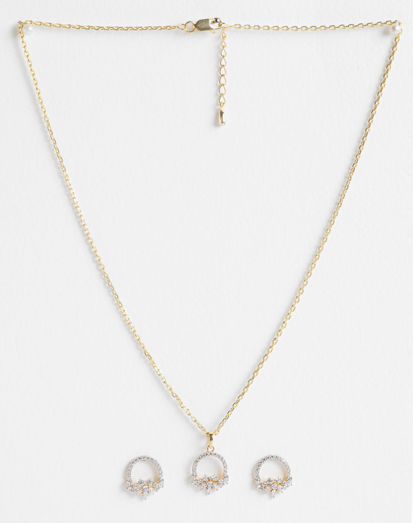 CLARA 925 Sterling Silver Tica Pendant Earring Chain Jewellery Set