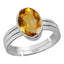 Certified Citrine Sunehla 3.9cts or 4.25ratti 92.5 Sterling Silver Adjustable Ring
