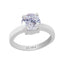 Certified Zircon Prongs Silver Ring 5.5cts or 6.25ratti