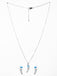CLARA 925 Sterling Silver diamente Pendant Earring Chain Jewellery Set