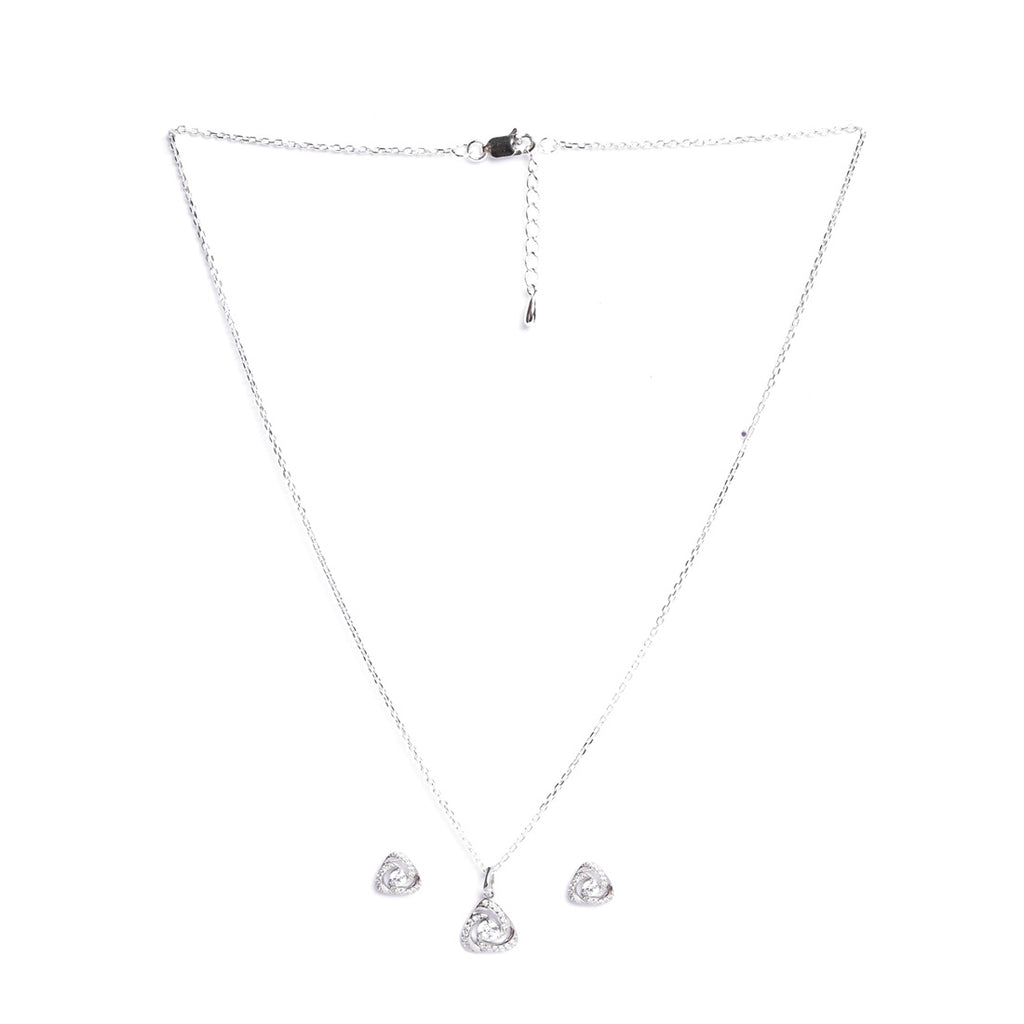 Silver Bianca Solitaire Jewellery Set
