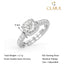 CLARA Pure 925 Sterling Silver Halo Solitaire Finger Ring with Adjustable Band