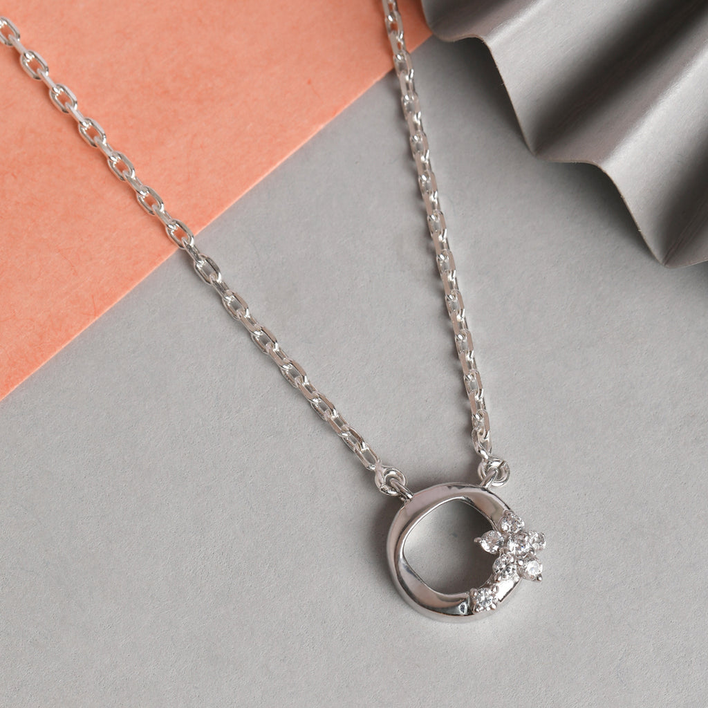 CLARA 925 Sterling Silver Jules Pendant Earring Chain Jewellery Set
