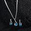 CLARA 925 Sterling Silver Isla Pendant Earring Chain Jewellery Set