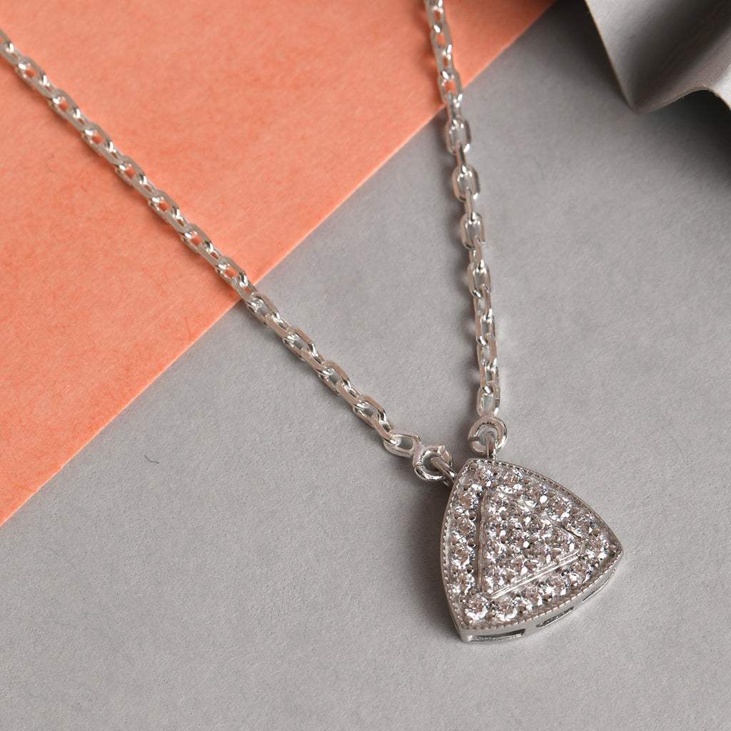 CLARA 925 Sterling Silver Jules Pendant Earring Chain Jewellery Set