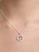 CLARA 925 Sterling Silver Anchor Halo Pendant Chain Necklace