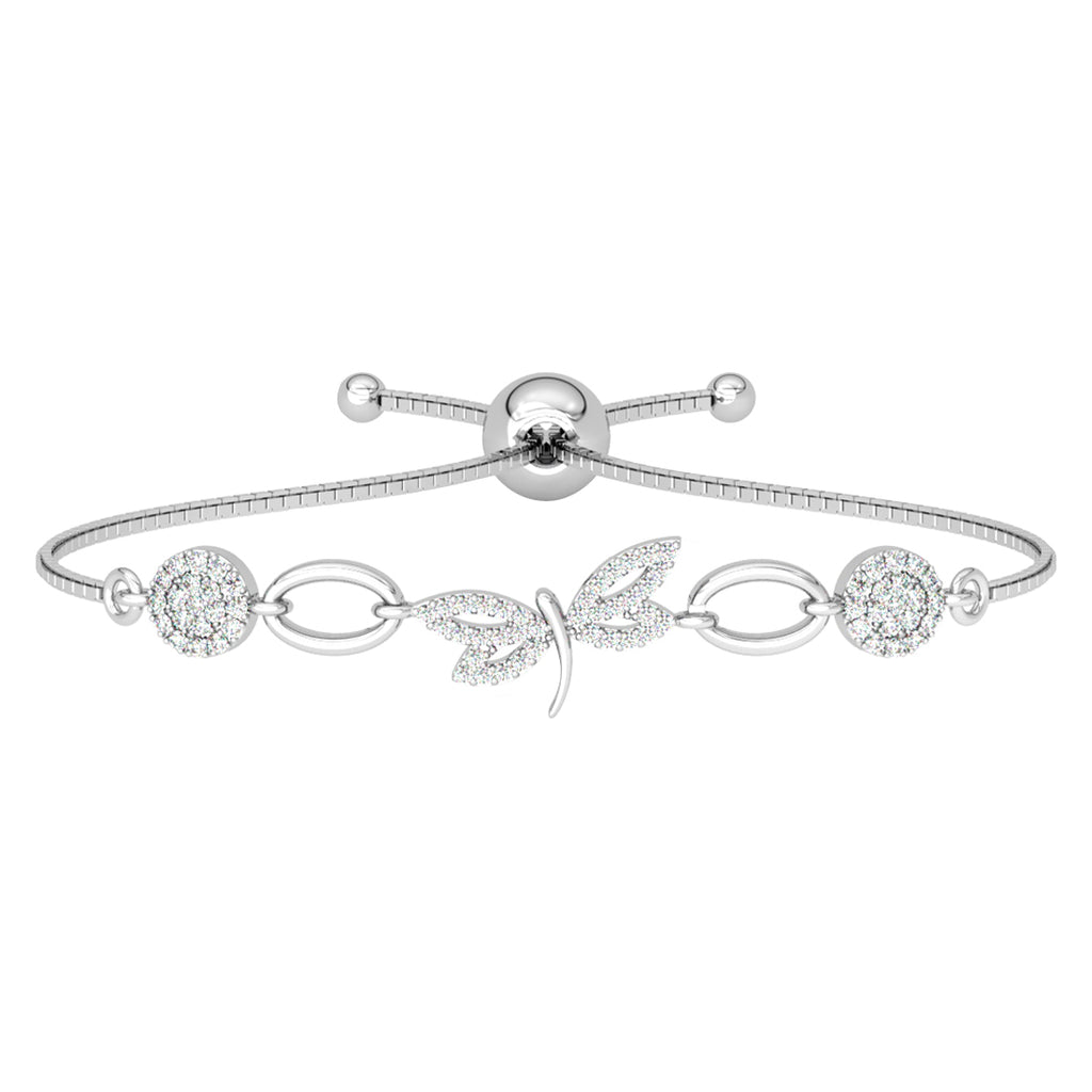CLARA 925 Pure Silver Dragonfly Hand Bracelet