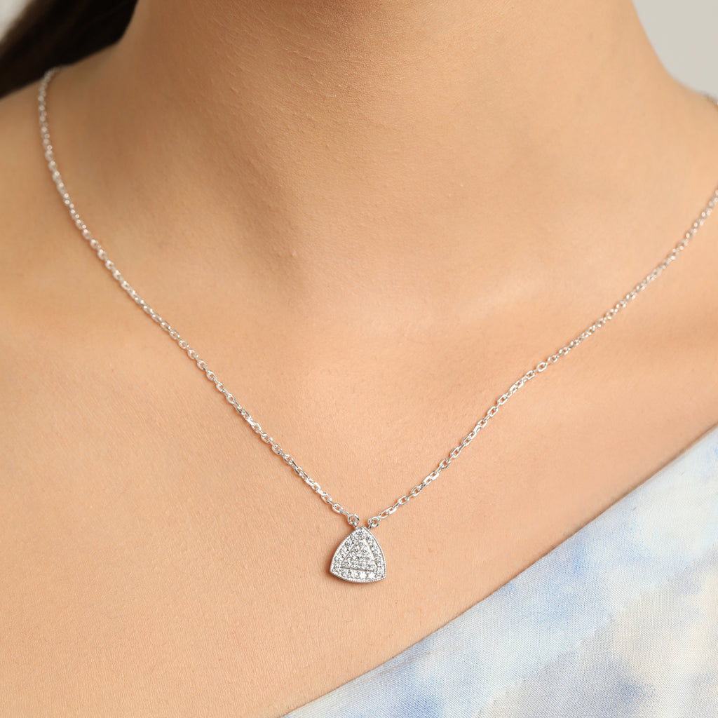 CLARA 925 Sterling Silver Jules Pendant Earring Chain Jewellery Set