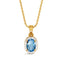 Silver Blue Pendant Chain Necklace