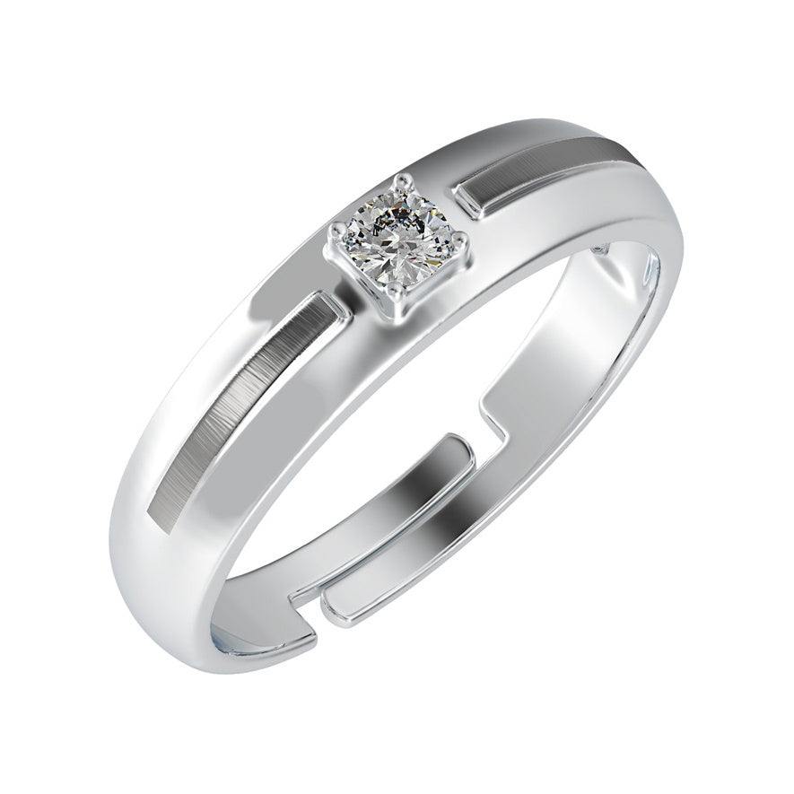 CLARA Pure 925 Sterling Silver Nario Adjustable Ring Gift for Men and Boys | Partial Matte Finish