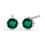 Silver Dark Green Studs Earrings