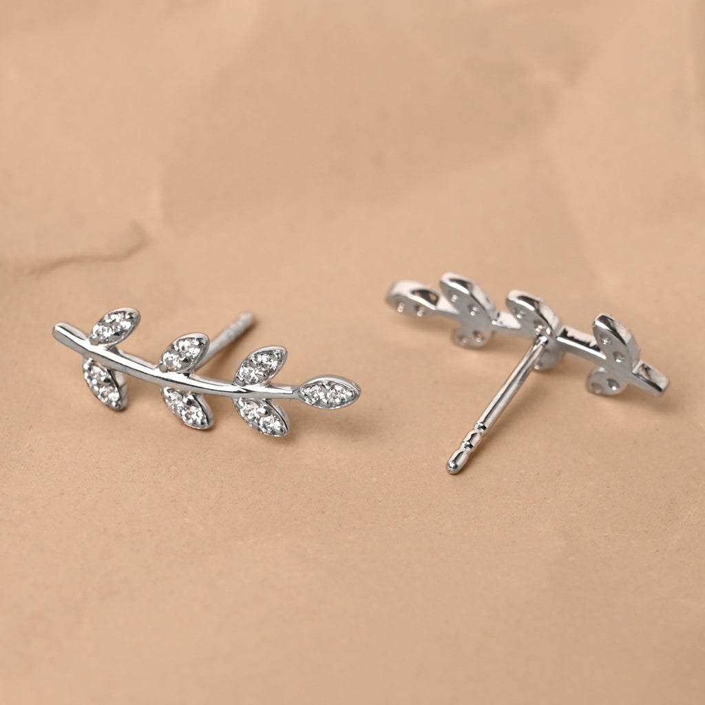 CLARA 925 Sterling Silver Leaf Ear cuffs Earrings