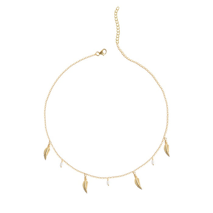 CLARA 925 Sterling Silver Leaf Charm Necklace Chain