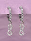 CLARA 925 Sterling Silver Infinity Hoop Bali Earrings Rhodium Plated, Swiss Zirconia Gift for Women & Girls