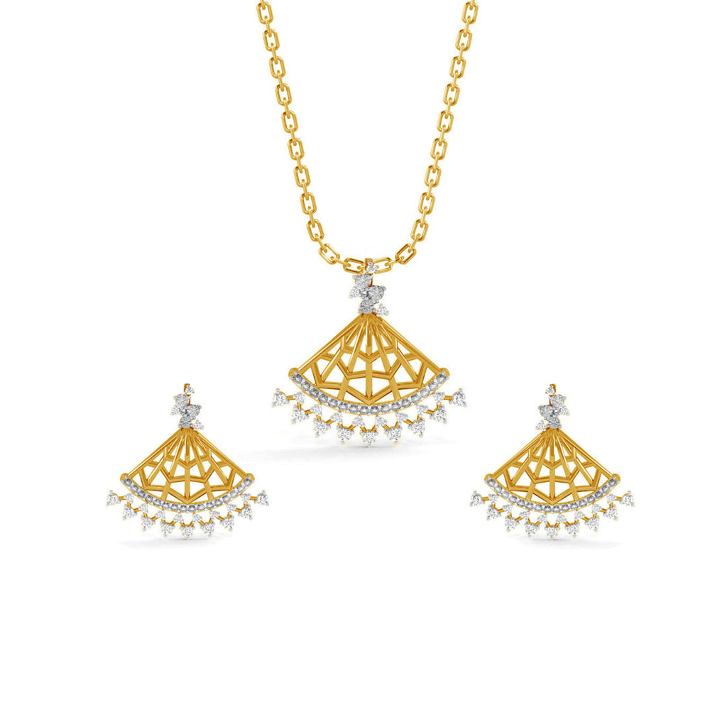 CLARA 925 Sterling Silver Irina Pendant Earring Chain Jewellery Set