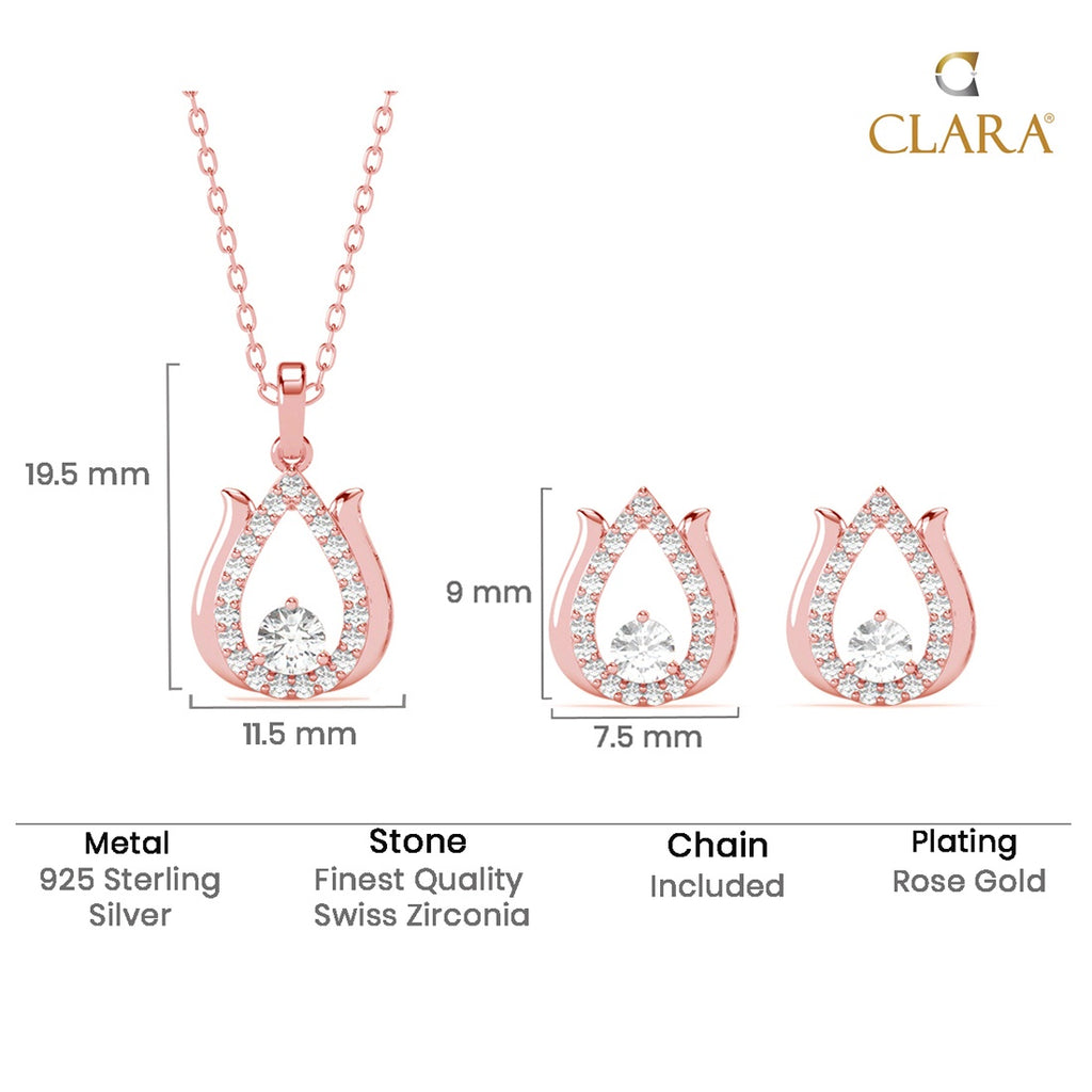 Silver Lotus Jewellery Set