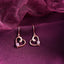 CLARA 925 Sterling Silver Pink Heart Earrings Rose Gold Plated, Swiss Zirconia Gift for Women & Girls