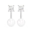 CLARA 925 Sterling Silver Pearl Separable Earrings | Rhodium Plated, Swiss Zirconia , Screw Back | Gift for Women & Girls