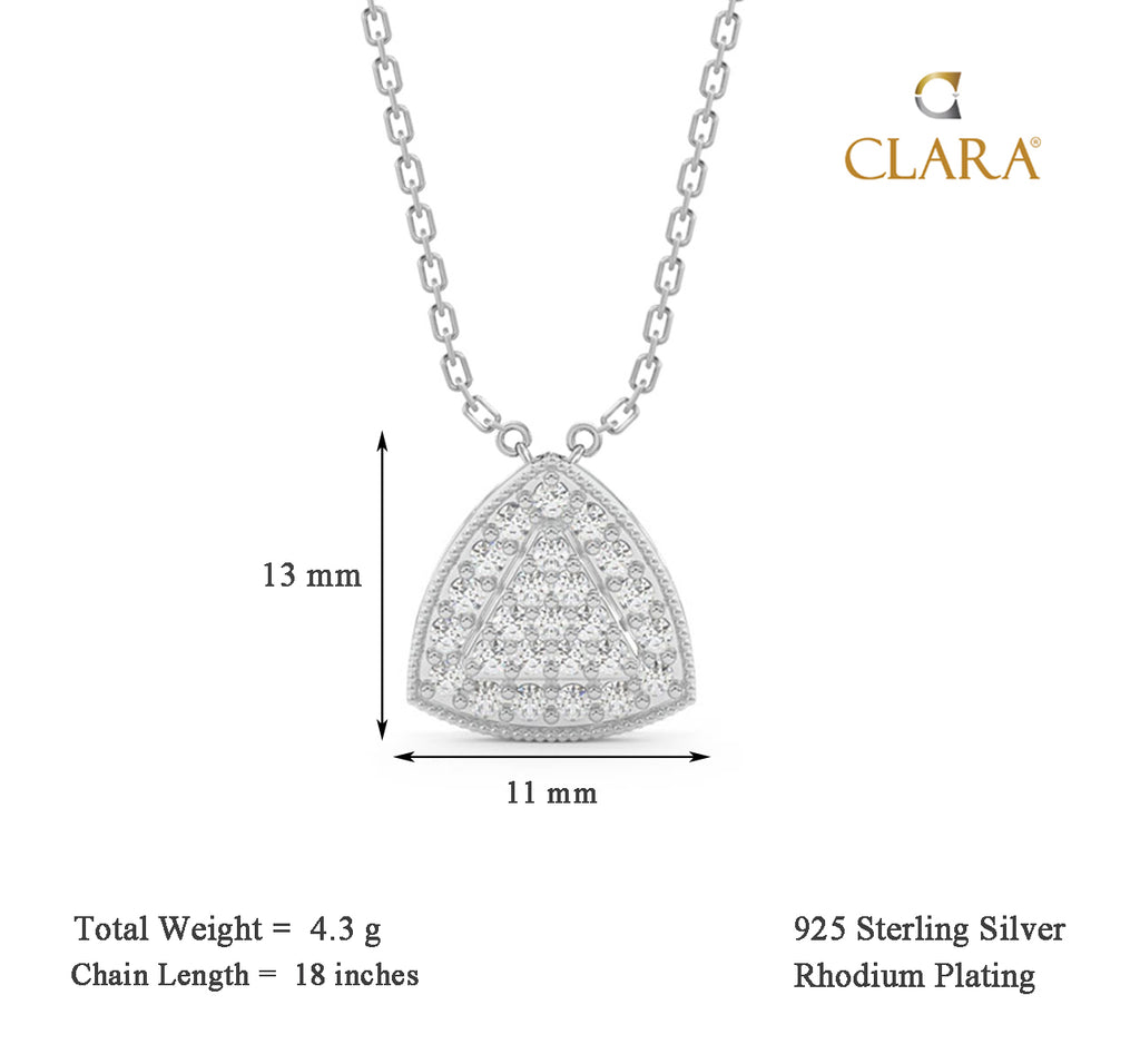 CLARA 925 Sterling Silver Jules Pendant Earring Chain Jewellery Set