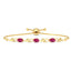 CLARA 925 Pure Silver Golden Ruby Hand Bracelet