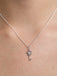 CLARA 925 Sterling Silver Key Pendant Chain Necklace