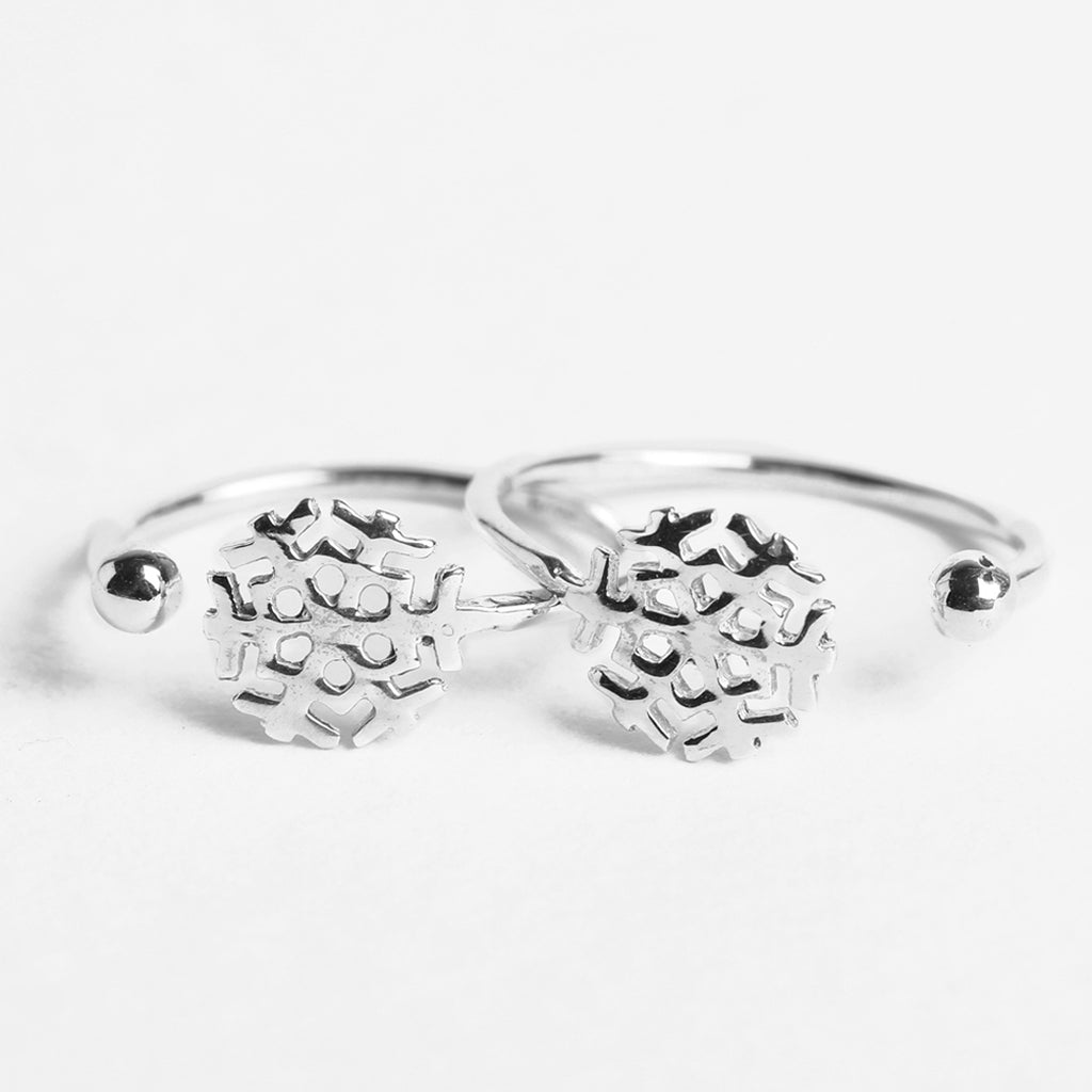 CLARA 925 Sterling Silver Hugo Toe Rings Pair