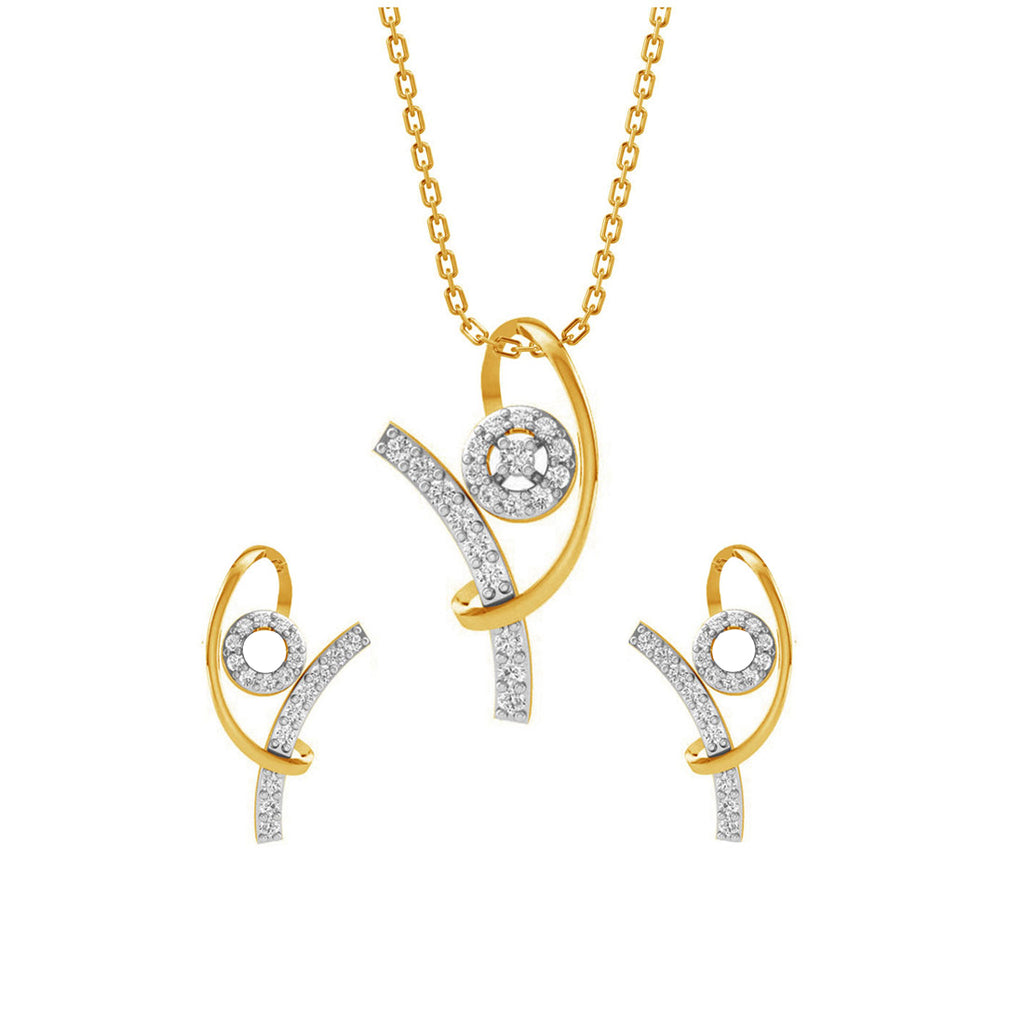 CLARA 925 Sterling Silver Zion Pendant Earring Chain Jewellery Set