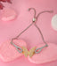 CLARA 925 Pure Silver Golden Butterfly Hand Bracelet