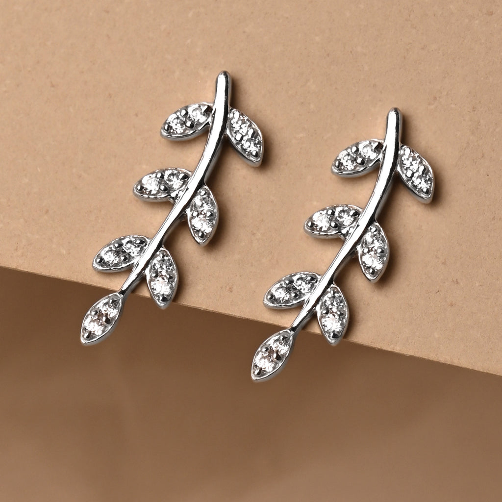 CLARA 925 Sterling Silver Leaf Ear cuffs Earrings