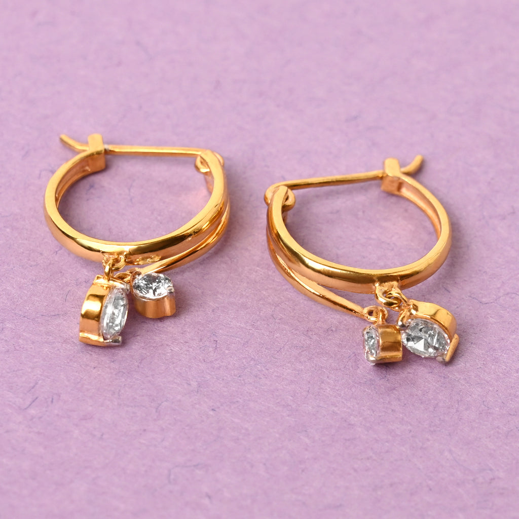 CLARA 925 Sterling Silver Drops Hoop Bali Earrings