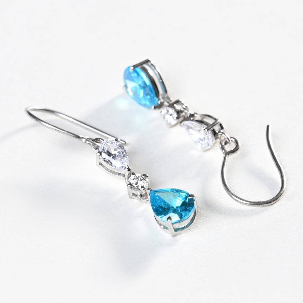 CLARA 925 Sterling Silver Pear Solitaire Earrings