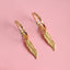 CLARA 925 Sterling Silver Leaf Hoop Drop Earring Gold Plated Gift for Women & Girls