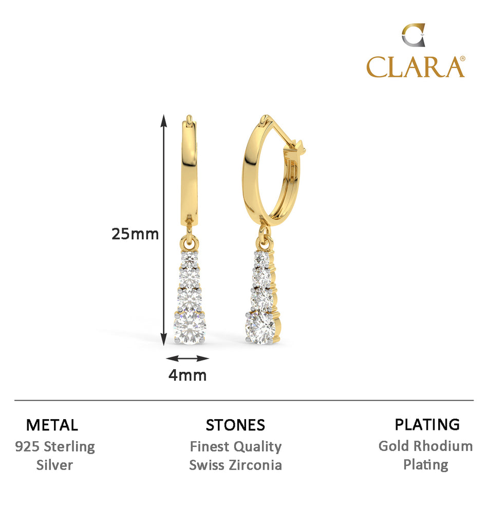 CLARA 925 Sterling Silver Graduation Hoop Bali Earrings