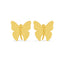 Silver Amber Golden Butterfly Stud Earrings