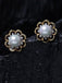 CLARA 925 Sterling Silver Pearl Stud Lotus Earrings | Gold Rhodium Plated , Screw Back | Gift for Women & Girls