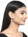 CLARA 925 Sterling Silver Pearl Hina Earrings | Rhodium Plated, Swiss Zirconia , Screw Back | Gift for Women & Girls