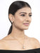 CLARA 925 Sterling Silver Pearl Asuka Pendant Earring Chain Jewellery Set | Gold Rhodium Plated, Swiss Zirconia | Gift for Women & Girls