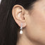 CLARA 925 Sterling Silver Pearl Hina Earrings | Rhodium Plated, Swiss Zirconia , Screw Back | Gift for Women & Girls