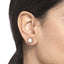 CLARA 925 Sterling Silver Pearl Stud Lotus Earrings | Gold Rhodium Plated , Screw Back | Gift for Women & Girls