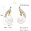 CLARA 925 Sterling Silver Pearl Asuka Stud Earrings | Gold Rhodium Plated, Swiss Zirconia , Screw Back | Gift for Women & Girls
