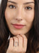 CLARA 925 Sterling Silver Unique Ring with Adjustable Band Rhodium Plated, Swiss Zirconia Gift for Women & Girls
