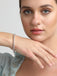 CLARA 925 Sterling Silver Oval Solitaire Bangle Swiss Zirconia, Rhodium Plated Gift for Women and Girls