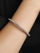 CLARA 925 Sterling Silver Classic Solitaire Bangle Swiss Zirconia, Rhodium Plated Gift for Women and Girls