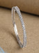 CLARA 925 Sterling Silver Marquise Solitaire Bangle Swiss Zirconia, Rhodium Plated Gift for Women and Girls