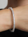CLARA 925 Sterling Silver Marquise Solitaire Bangle Swiss Zirconia, Rhodium Plated Gift for Women and Girls