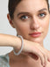 CLARA 925 Sterling Silver Round Solitaire Bangle Swiss Zirconia, Rhodium Plated Gift for Women and Girls