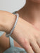CLARA 925 Sterling Silver Round Solitaire Bangle Swiss Zirconia, Rhodium Plated Gift for Women and Girls