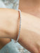 CLARA 925 Sterling Silver Minimal Solitaire Bangle Swiss Zirconia, Rhodium Plated Gift for Women and Girls