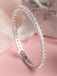 CLARA 925 Sterling Silver Princess Solitaire Bangle Swiss Zirconia, Rhodium Plate Gift for Women and Girls