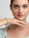 CLARA 925 Sterling Silver Pear Solitaire Bangle Swiss Zirconia Rhodium Plated Gift for Women and Girls